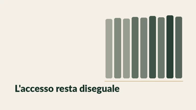 Mappa stilizzata dell'Italia che rappresenta le disuguaglianze regionali nell'accesso alle cure oncologiche
